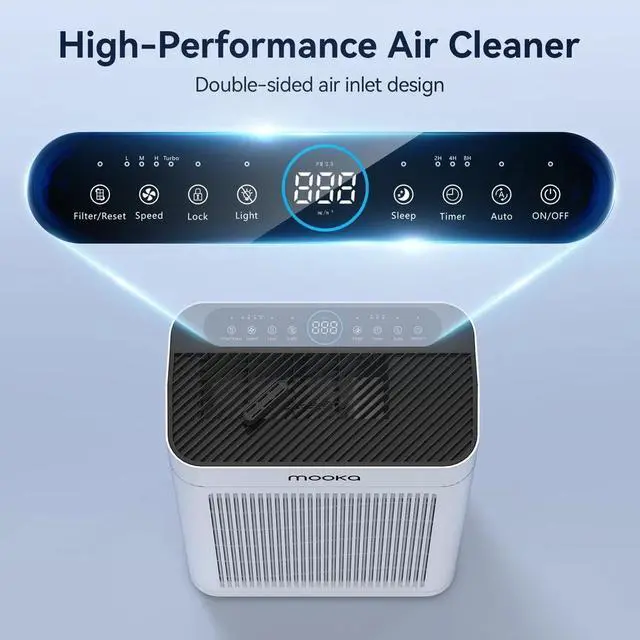 Alt view image 3 of 7 - Home Air Purifier for Large Room Pet Smoke Odor Dust H13 HEPA Filter 2200Sq Ft