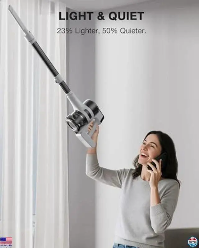 Alt view image 5 of 6 - Lightweight Cordless Stick Vacuum, 55min Runtime, Powerful Suction, 9-in-1