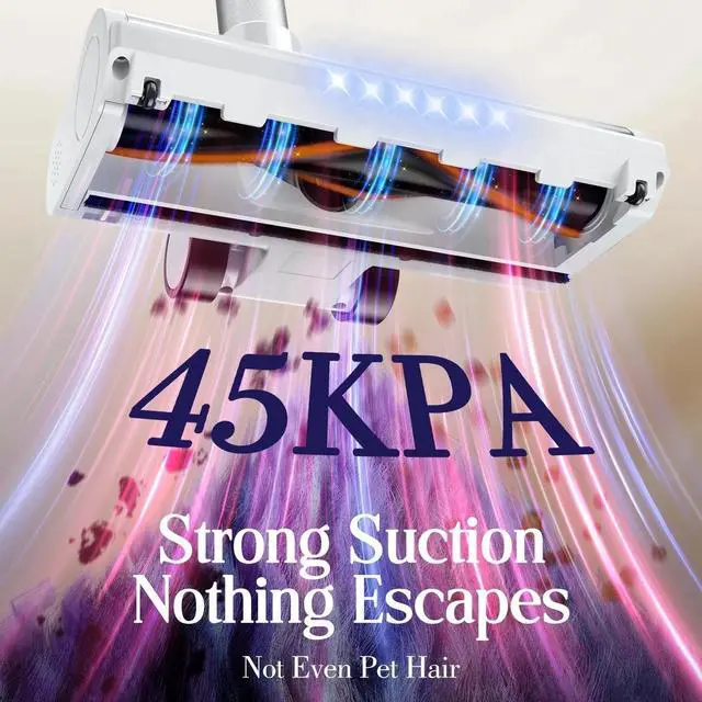 Alt view image 3 of 4 - Cordless Vacuum Cleaner, Stick Vac with LED Touch Screen, 45KPA Pow... Fast Ship