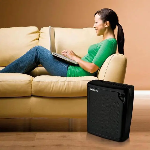 Alt view image 2 of 4 - Holmes Large Room Allergen Remover Air Purifier Console With True HEPA Filter