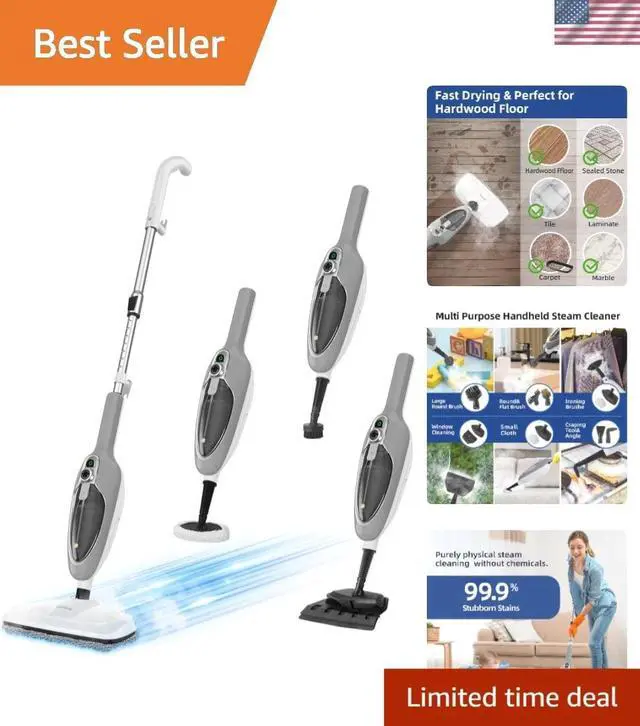 Alt view image 7 of 7 - Effortless Deep Cleaning with Handheld 10-in-1 Steam Mop for All Floor Types