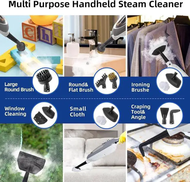 Alt view image 3 of 7 - Effortless Deep Cleaning with Handheld 10-in-1 Steam Mop for All Floor Types