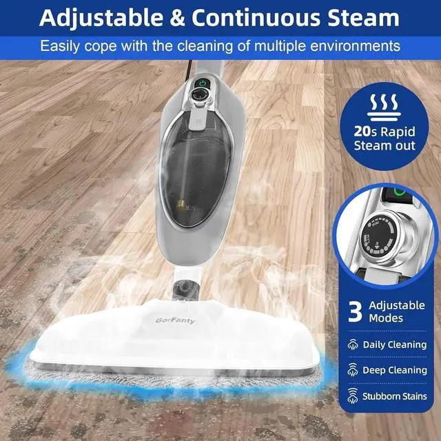 Alt view image 4 of 7 - Effortless Deep Cleaning with Handheld 10-in-1 Steam Mop for All Floor Types