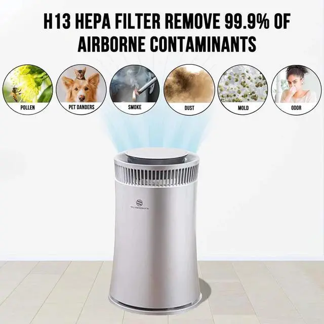 Alt view image 4 of 4 - SILVERONYX Air Purifier for Home Large Room Up to 500 ft² H13 Silver New NO BOX