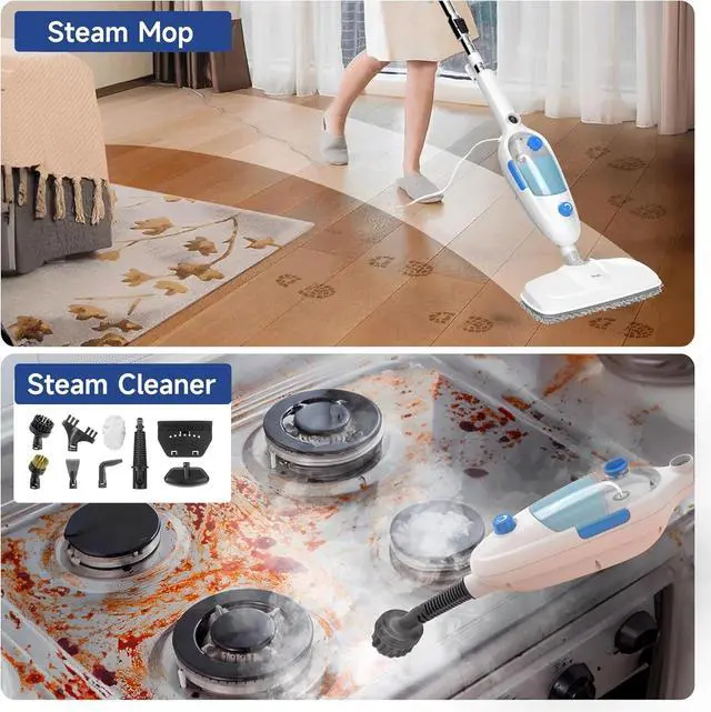 Alt view image 2 of 7 - Steam Mop for Floor Cleaning, 10in1 Multi Purpose Handheld Steamer Cleaner De...