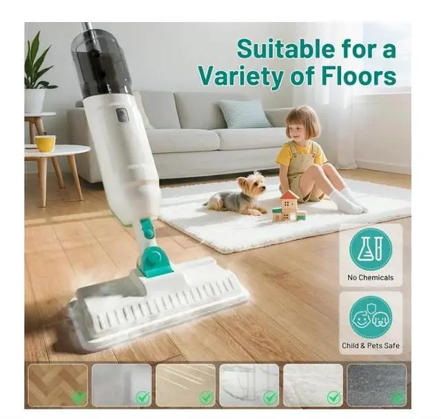 Alt view image 5 of 7 - Hicould Steam Mop, 10 in 1 Floor Cleaning, Detachable Steam Mop for Tile and Har