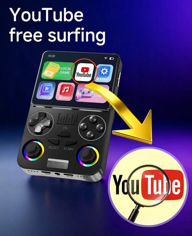Alt view image 3 of 7 - Global battle PSP games Android handheld game console portable retro arcade games nostalgic J36 black 64G