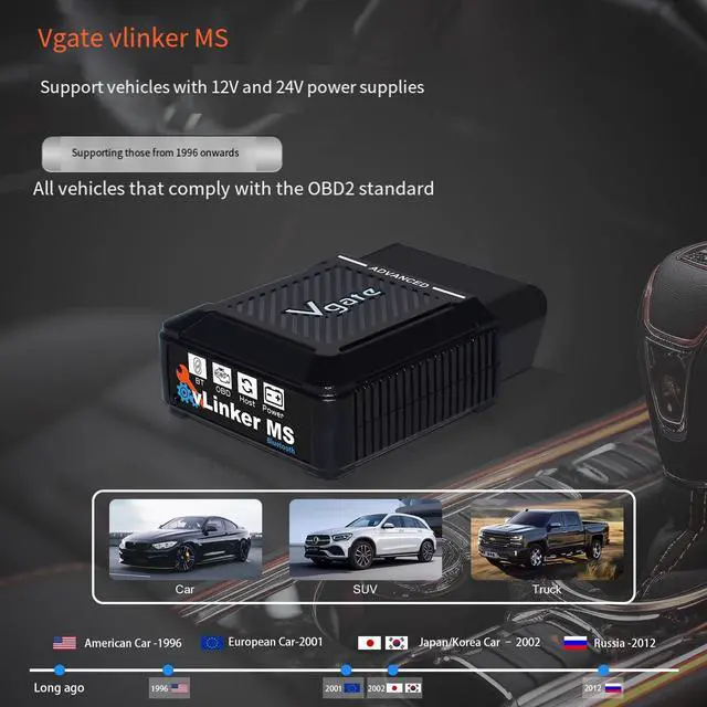 Alt view image 6 of 7 - Vgate vLinker MS OBD2 Car Engine Fault Detector Diagnostic Instrument ELM327