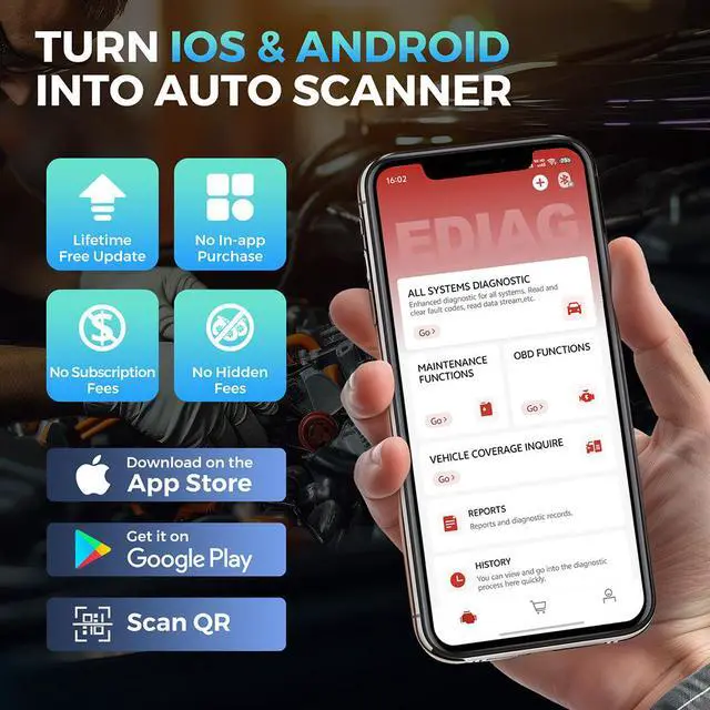 Alt view image 6 of 7 - Ediag Elite vehicle fault detector, OBD2 diagnostic tool, multi-language maintenance tool
