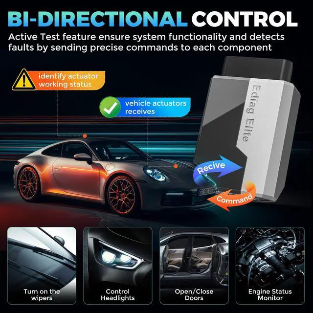Alt view image 3 of 7 - Ediag Elite vehicle fault detector, OBD2 diagnostic tool, multi-language maintenance tool