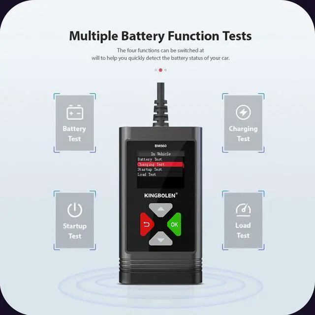 Alt view image 2 of 7 - Automobile battery analyzer, battery detector, multilingual battery detector, 6V/12V, multilingual
