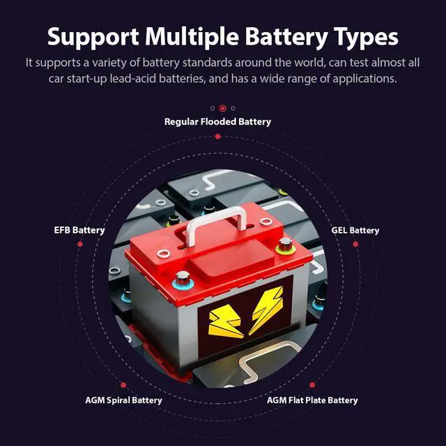 Alt view image 6 of 7 - Automobile battery analyzer, battery detector, multilingual battery detector, 6V/12V, multilingual