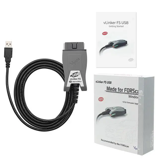 Alt view image 7 of 7 - Vgate Vlinker FS ELM327 USB OBD2 Car Diagnostic Tool for Ford FORScan OBD2 Automotive Scanner MS/HS CAN for Mazda PK OBDLink EX