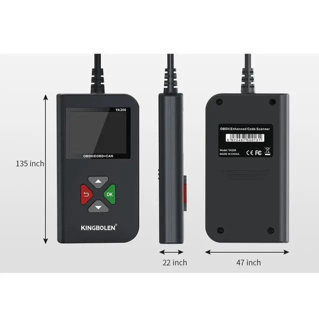 Alt view image 2 of 6 - OBD2 vehicle diagnostic tool, YA206 vehicle fault detector, battery tester, multi-function reading card