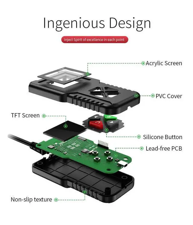 Alt view image 5 of 7 - CR3001 model YA-101 OBD2 automotive engine fault reading card diagnostic instrument OBD detector version