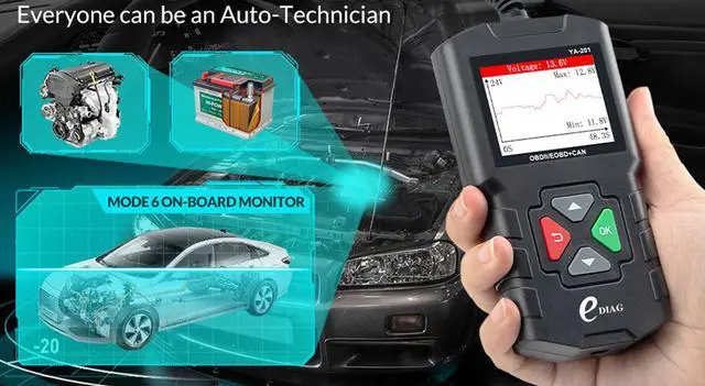 Alt view image 6 of 7 - CR3001 model YA-201OBD2 vehicle fault diagnosis card battery detector