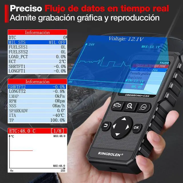 Alt view image 6 of 7 - OBD2 automotive engine system diagnostic tool for detecting OBD compliance in multiple languages