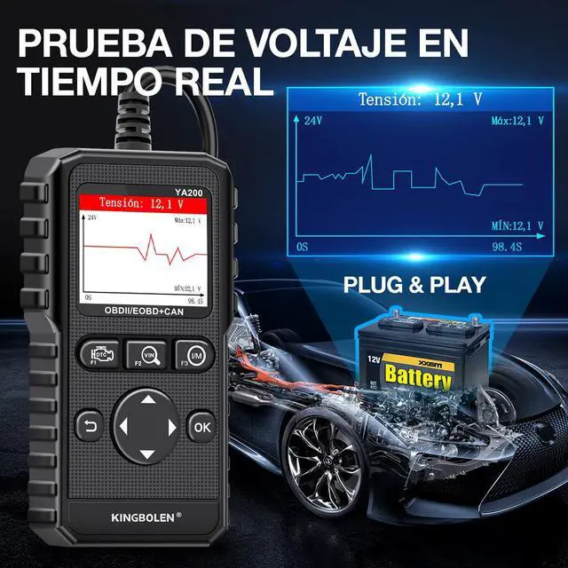 Alt view image 3 of 7 - OBD2 automotive engine system diagnostic tool for detecting OBD compliance in multiple languages