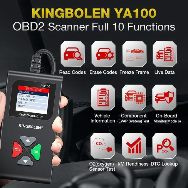 Alt view image 5 of 7 - New model automotive engine fault diagnosis instrument OBD2 car fault code reading card YA100 multi-language