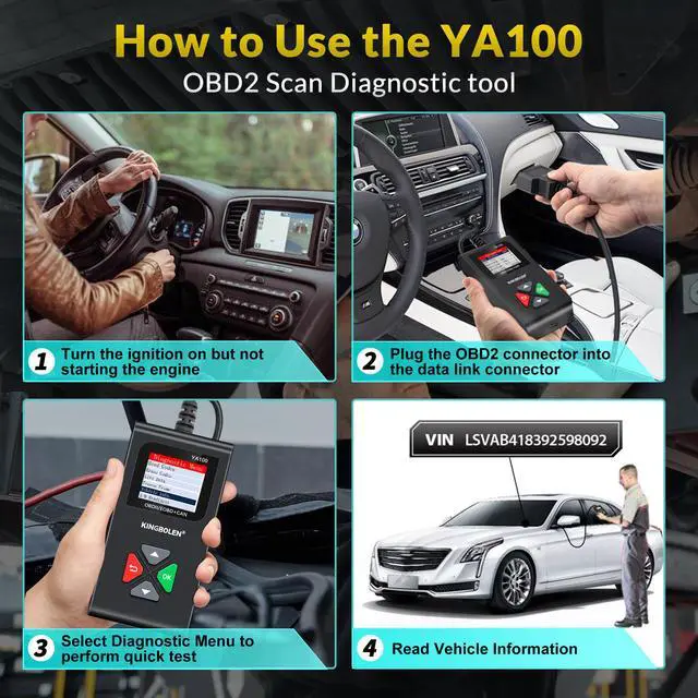 Alt view image 6 of 7 - New model automotive engine fault diagnosis instrument OBD2 car fault code reading card YA100 multi-language
