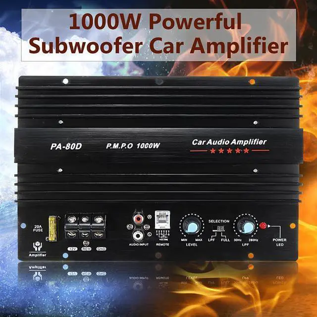 Alt view image 4 of 5 - 10-inch and 12-inch car subwoofers power amplifier motherboard, 12V high-power car audio PA-80D power amplifier board, 1000W