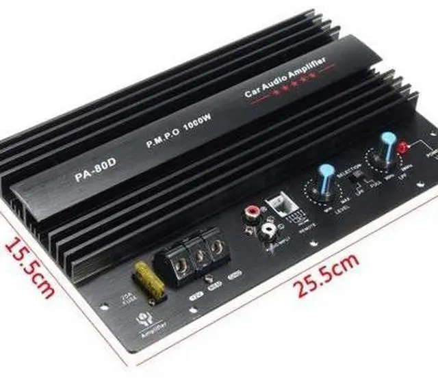 Alt view image 2 of 5 - 10-inch and 12-inch car subwoofers power amplifier motherboard, 12V high-power car audio PA-80D power amplifier board, 1000W