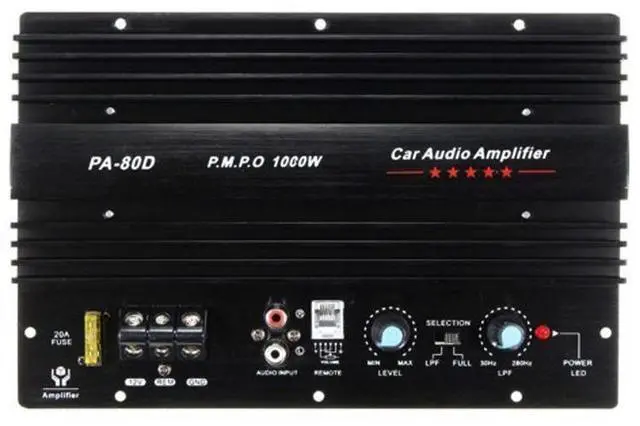 Alt view image 5 of 5 - 10-inch and 12-inch car subwoofers power amplifier motherboard, 12V high-power car audio PA-80D power amplifier board, 1000W
