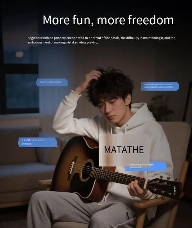 Alt view image 5 of 6 - JT01 Acoustic-less Guitar Integrates Accompaniment Intelligent Electric Guitar Automatic Tuning Singing and Harmonizing Without Strings