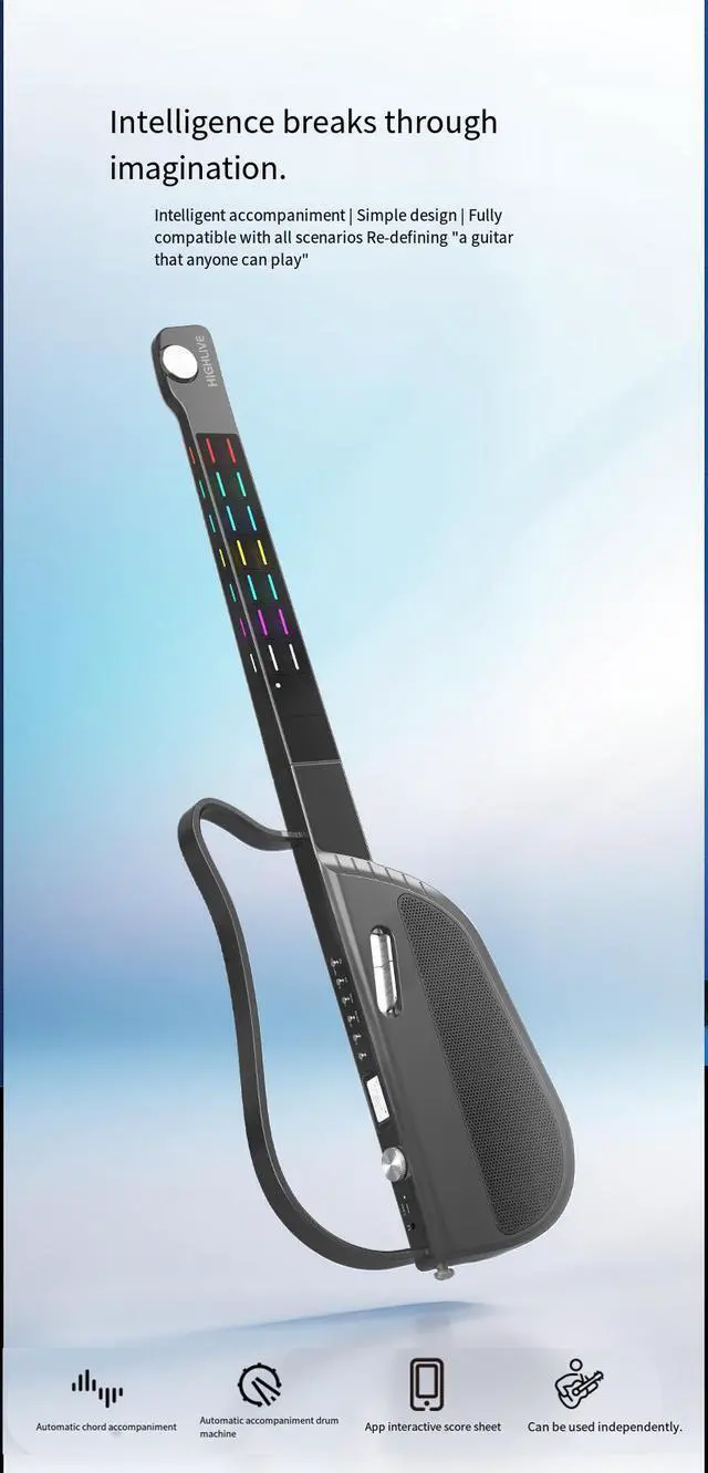 Alt view image 2 of 6 - JT01 Acoustic-less Guitar Integrates Accompaniment Intelligent Electric Guitar Automatic Tuning Singing and Harmonizing Without Strings