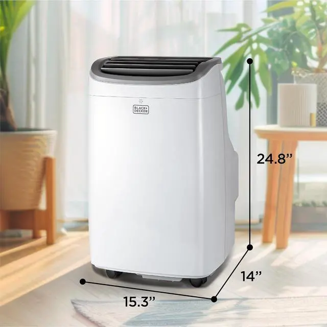 Alt view image 7 of 7 - BLACK+DECKER Smart Portable Air Conditioner, 12,000 BTU (8,350 BTU SACC) for Rooms up to 550 Sq. Ft., Smart Portable AC with Follow Me Remote and Window Kit, BPACT12WT, White
