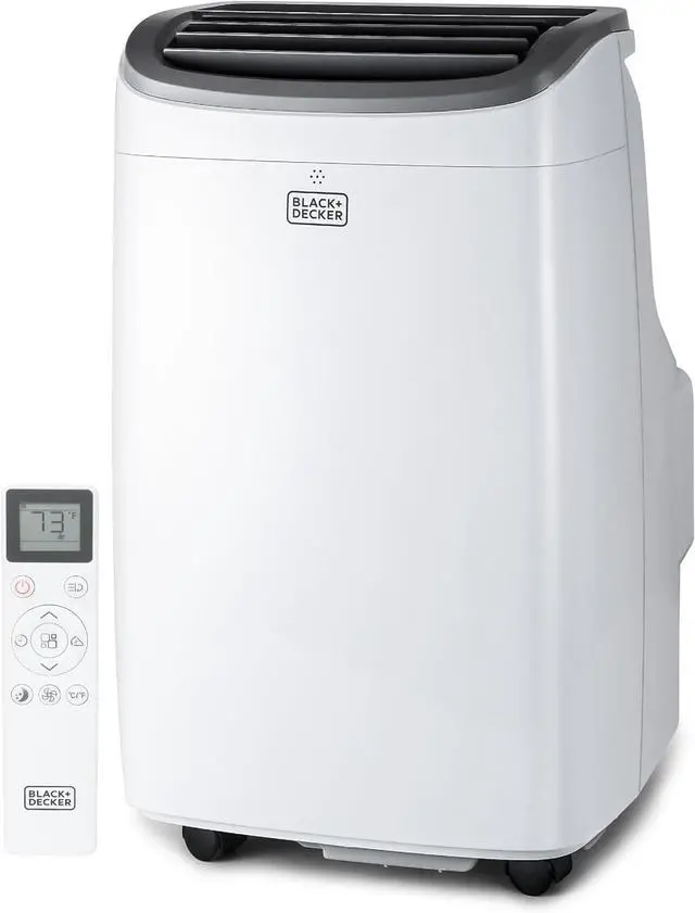 Main image of BLACK+DECKER Portable Air Conditioner, 10,000 BTU (5,550 DOE) for Rooms up to 450 Sq. Ft., Portable AC with Follow Me Remote Control and Window Kit, BPACT10WT, White