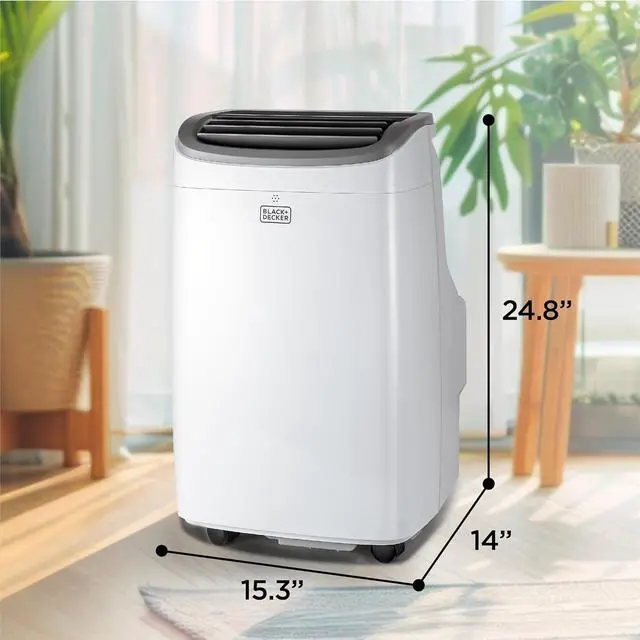 Alt view image 7 of 7 - BLACK+DECKER Portable Air Conditioner, 10,000 BTU (5,550 DOE) for Rooms up to 450 Sq. Ft., Portable AC with Follow Me Remote Control and Window Kit, BPACT10WT, White
