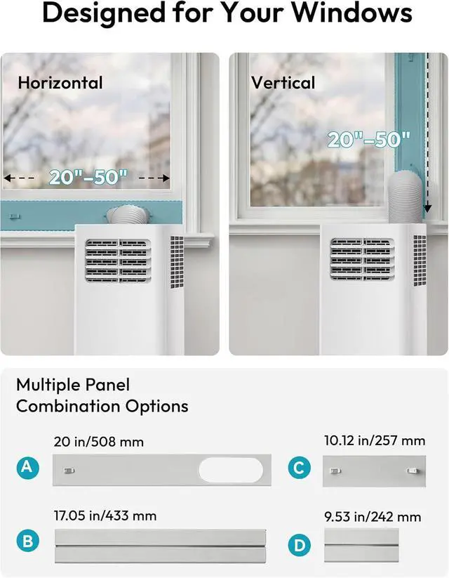 Alt view image 4 of 7 - EUHOMY 8,000 BTU Portable Air Conditioners, 4-in-1 Air Conditioner Portable Up to 350 Sq.Ft., Portable AC Unit with Cool, Fan, Dehumidifier, Sleep, 24H Timer, Remote & Installation Kit, for Bedroom