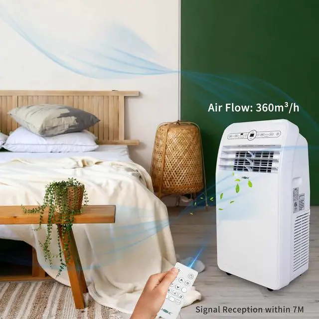 Alt view image 5 of 7 - Uhome 12000 BTU Portable Air Conditioner w/Heater up to 450 Sq. Ft, Ac Heater Combo Window Unit, Portable AC Unit with Dehumidifier & Fan, Cools & Heats,Remote Control and Window Kit Included,White