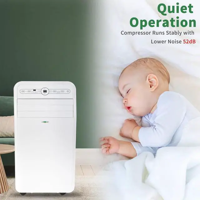 Alt view image 2 of 7 - Uhome 12000 BTU Portable Air Conditioner w/Heater up to 450 Sq. Ft, Ac Heater Combo Window Unit, Portable AC Unit with Dehumidifier & Fan, Cools & Heats,Remote Control and Window Kit Included,White