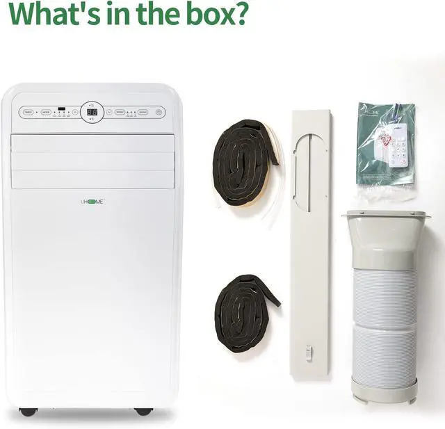 Alt view image 6 of 7 - Uhome 12000 BTU Portable Air Conditioner w/Heater up to 450 Sq. Ft, Ac Heater Combo Window Unit, Portable AC Unit with Dehumidifier & Fan, Cools & Heats,Remote Control and Window Kit Included,White