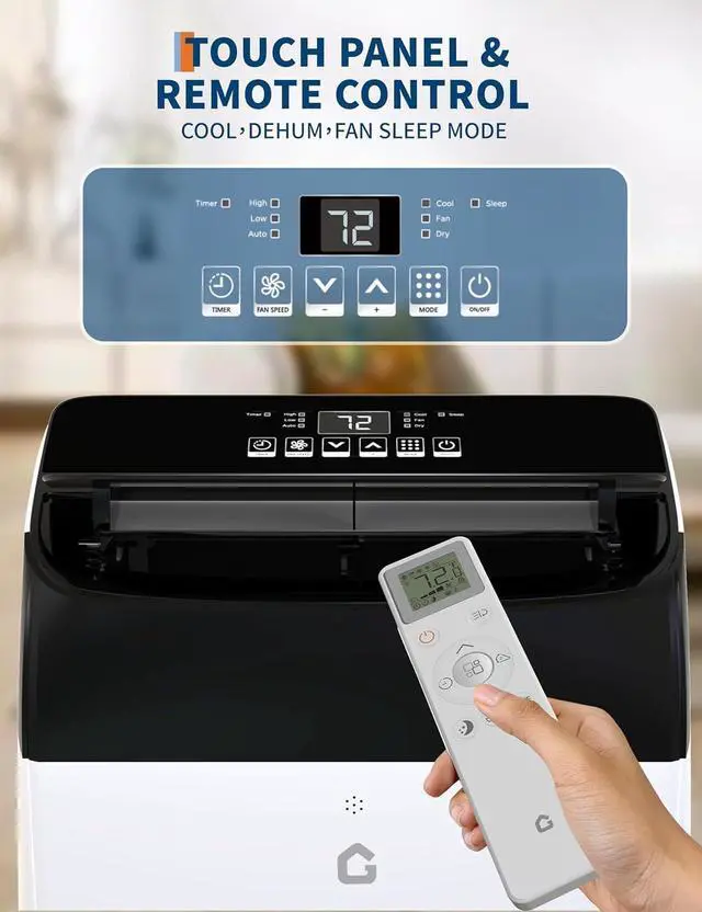 Alt view image 2 of 6 - Garvee 14,000 BTU AC Unit, 3-in-1 Portable Air Conditioner with Cooling, Dehumidifier & Fan for Rooms up to 750 sq.ft, Remote Control, Sleep Mode, Timer & Window Kit