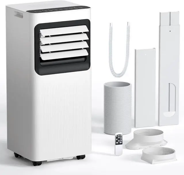 Main image of 10,000 BTU Portable Air Conditioner, Cools Up to 450 Sq. Ft., 4-in-1 Quiet AC Units with Cool, Dehumidify, Fan, Sleep Mode Remote Control, 24H Timer, Portable AC for Bedroom, Office, Apartment