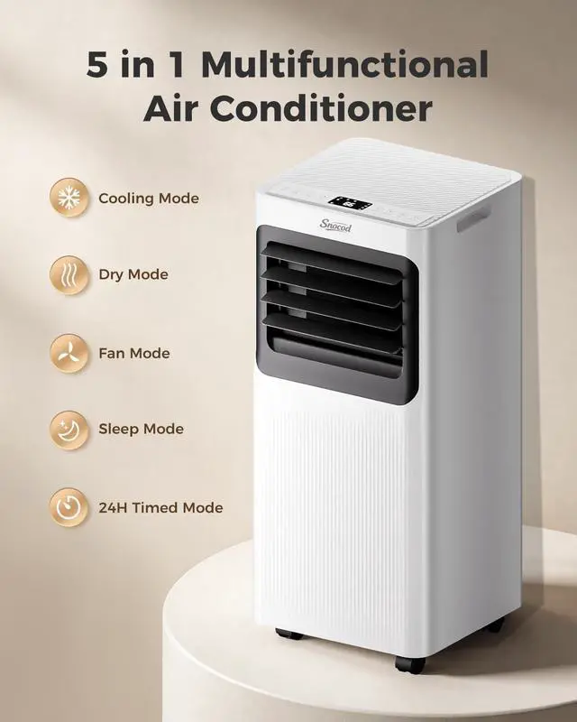 Alt view image 6 of 7 - 16,000 B T U Portable Air Conditioners for Large Room up to 750 Sq. Ft., 5-in-1 Smart AC with WiFi App, Remote Control, Fast Cooling, Dehumidifier, Fan, Sleep Mode, 24H Timer & Window Kit