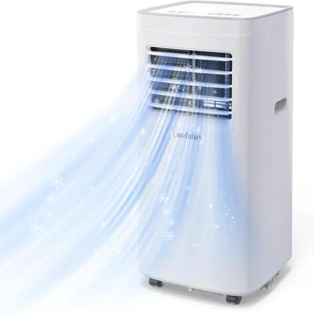 Alt view image 2 of 7 - Coolblus 10000 BTU Portable Air Conditioners Cool Up to 450 Sq.Ft, 3-IN-1 Portable AC Unit with Remote Control/LED Display/Installation Kits & Screwdriver/24Hrs Timer for Home/Office, White-10000BTU