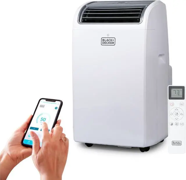 Alt view image 4 of 7 - BLACK+DECKER Smart Portable Air Conditioner, 12,000 BTU (8,350 BTU SACC) for Rooms up to 550 Sq. Ft., Smart Portable AC with Follow Me Remote and Window Kit, BPACT12WT, White