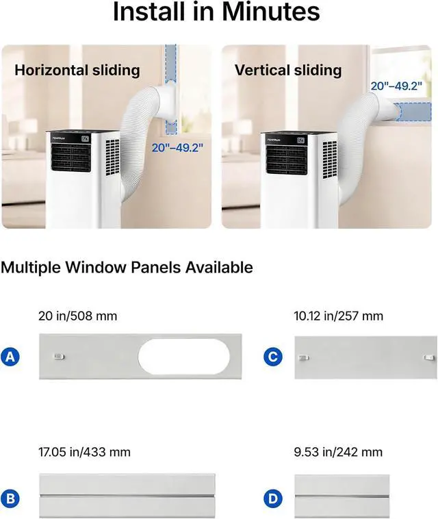 Alt view image 3 of 7 - 8000 BTU Portable Air Conditioner Cools up to 350 Sq.Ft., Smart Portable AC Unit with App/Voice/Remote Control, 4-in-1 Quiet AC Unit with Cool, Dry, Fan, Sleep Modes, 24H Timer, Window Kits