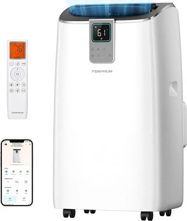 Main image of 12,000 BTU Portable Air Conditioner, 41dB Ultra Quiet AC Unit for Bedroom Home, Cools Up to 600 Sq.Ft, Dual Motor 4-in-1 Smart WiFi with App/Alexa/Remote, Silent Mode, Easy Install Window Kit