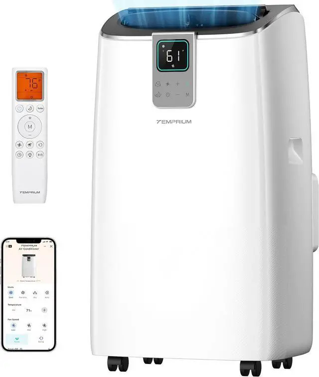 Main image of 14,000 BTU Portable Air Conditioner Whisper-Quiet 41dB Cooling for Large Rooms, Apartments & Home Offices Up to 750 Sq.Ft, Dual Motor 4-in-1 Smart AC with WiFi, App & Voice Control