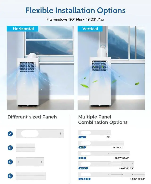 Alt view image 7 of 7 - Feelfunn 14,000 BTU Portable Air Conditioners - 3-in-1 Portable AC Unit Cools Up to 750 Sq.Ft., with App/Wifi/Remote Control, Dehumidifier & Fan Modes, Window Mounting Kit, Ideal for Bedroom, Dorms