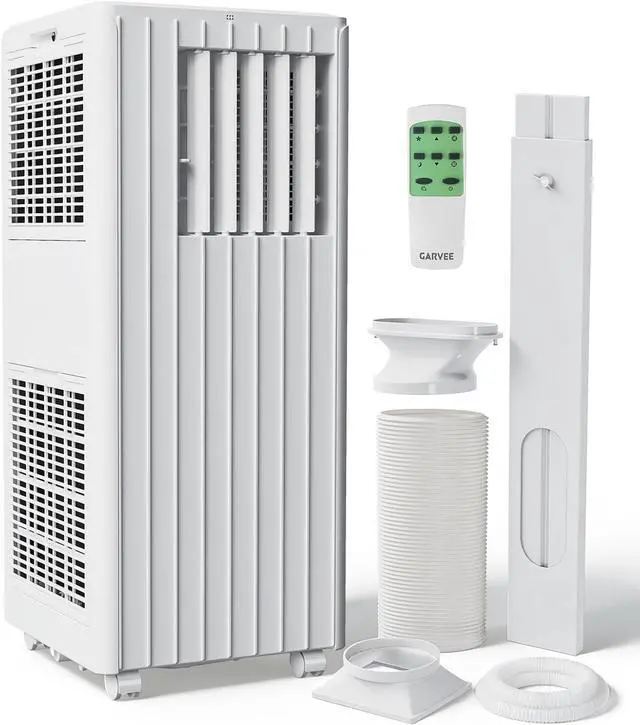 Main image of Garvee 8000 BTU Portable Air Conditioner, 3-in-1 Cooling, Dehumidifying & Fan for Rooms Up to 350 Sq. Ft | Quiet Sleep Mode | Energy-Saving 24-Hr Timer | AC Unit w/Remote & Full Window Kit, White
