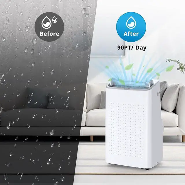 Alt view image 2 of 7 - Garvee 14000 BTU Portable Air Conditioner for Rooms up to 750 Sq. Ft, 3-in-1 AC Unit with Cooling, Dehumidifier & Fan, 3 Fan Speeds, 24H Timer, Energy-Saving, Auto Swing, Remote & Window Kit, White