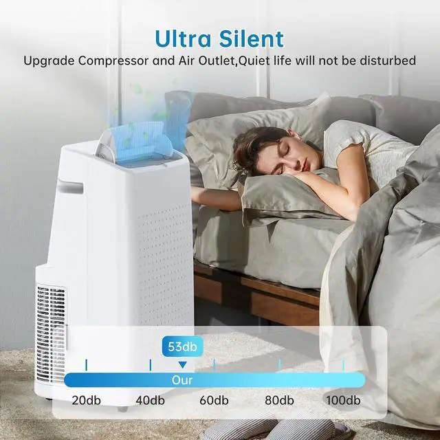 Alt view image 7 of 7 - Garvee 15000 BTU Portable AC 3-in-1 Cooling, Dehumidifying & Fan for Rooms Up to 850 Sq. Ft | Ultra-Quiet Sleep Mode | Energy-Saving 24-Hr Timer | Includes Remote & Full Window Kit, 115V