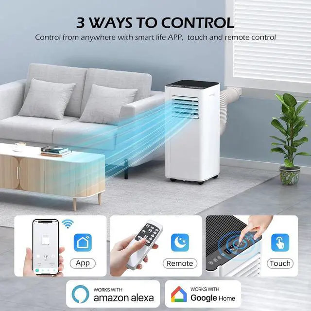 Alt view image 4 of 7 - 16000 BTU Portable Air Conditioners with WiFi APP, 5-in-1 Portable AC Unit for Large Room up to 750 Sq.Ft with Fast Cooling, Dehumidifier, Fan, Quiet 40dB Sleep Mode, 24H Timer for Home, Office