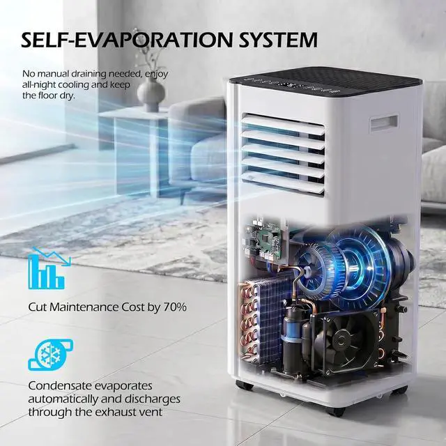 Alt view image 3 of 7 - 16000 BTU Portable Air Conditioners with WiFi APP, 5-in-1 Portable AC Unit for Large Room up to 750 Sq.Ft with Fast Cooling, Dehumidifier, Fan, Quiet 40dB Sleep Mode, 24H Timer for Home, Office